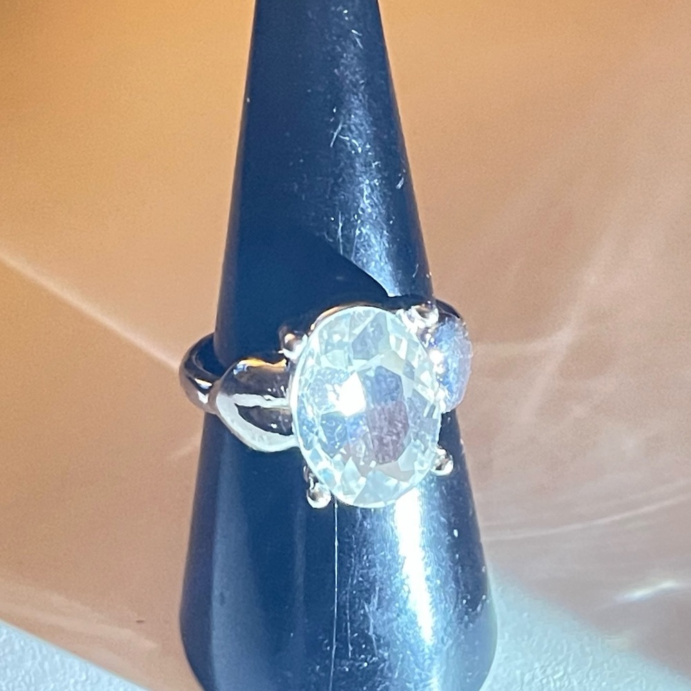 New Silver Maximalist 3.3ct White Sapphire Lux Statement Cocktail Ring - Picture 5 of 11